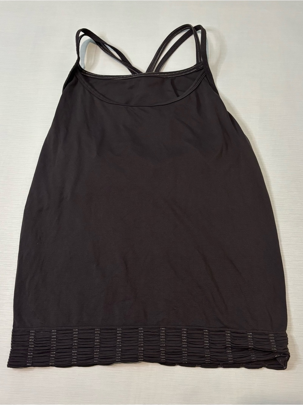 Vintage y2k Athleta grey tank top with built-in bra Sz XL workout